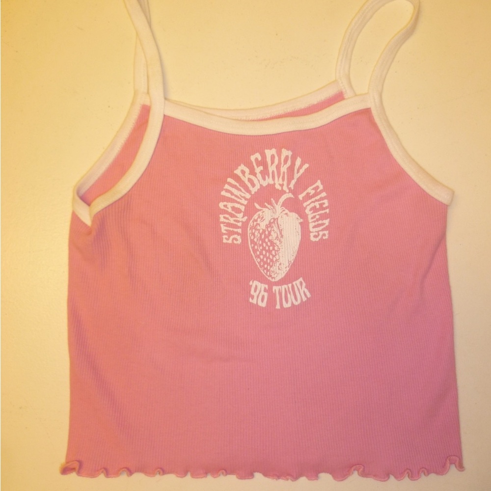 Brandy Melville/ John Galt strawberry pink tank top